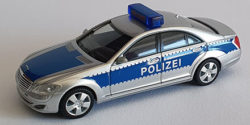 Mercedes Benz S-Klasse Polizei gepanzert Werttransportbegleitung silber/blau Blaulichtbalken